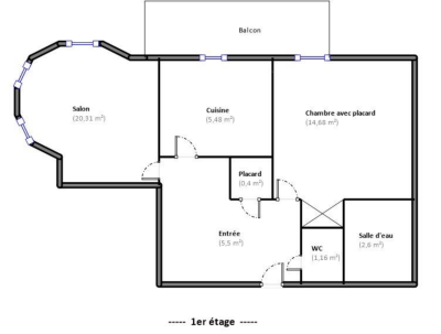 Vente Appartement Pornic 2&nbsp;Pièces 50&nbsp;m²